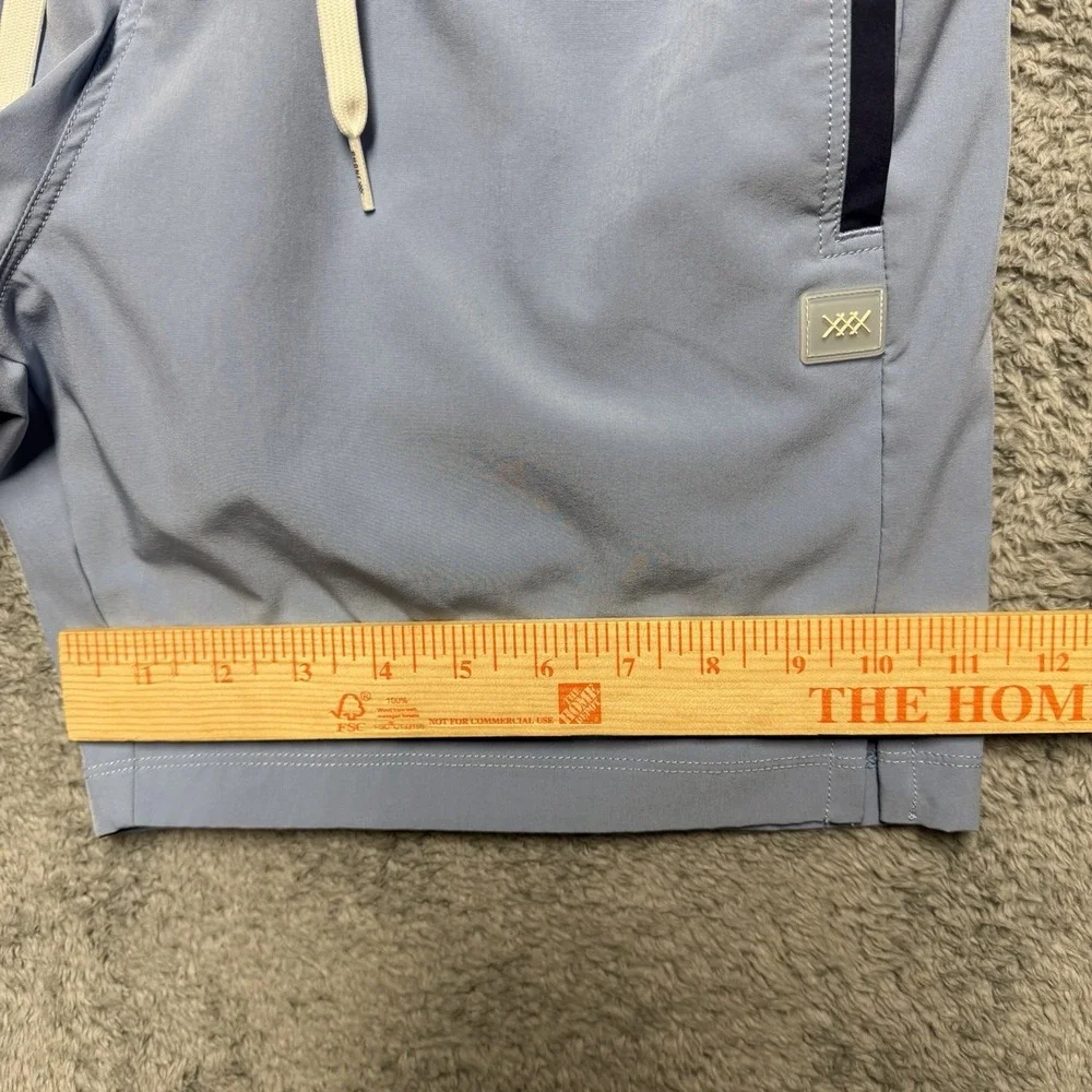 Rhone Point Break Board Shorts Mens‎ 31x7 Blue Mesh Lined Drawstring Zip Pocket